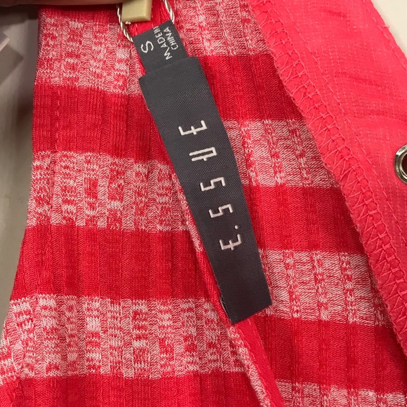 ESSUE Striped Front Lace Up Bodysuit Small - Picture 6 of 8